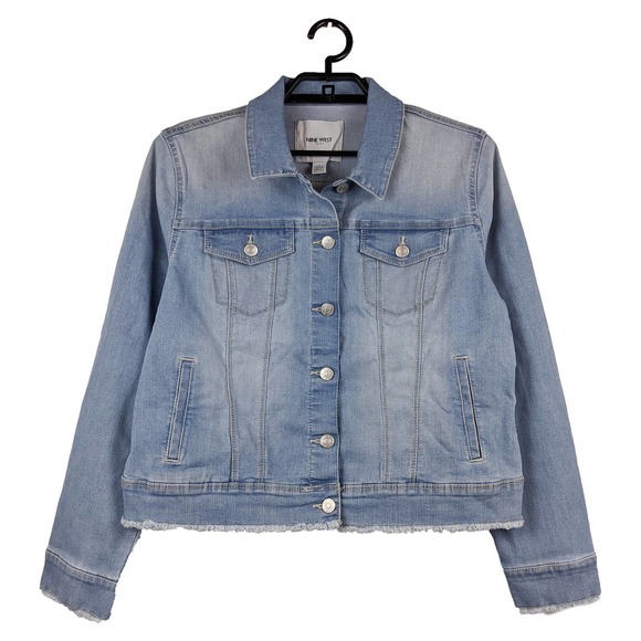 Nine West Sarah Denim Jacket Gabrieli Fringe L